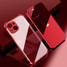 Funda Silicona Ultrafina Carcasa Transparente H06 para Apple iPhone 13 Mini Rojo