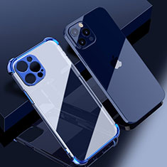 Funda Silicona Ultrafina Carcasa Transparente H06 para Apple iPhone 13 Pro Max Azul