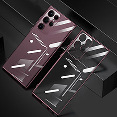 Funda Silicona Ultrafina Carcasa Transparente H06 para Samsung Galaxy S21 Ultra 5G Oro Rosa