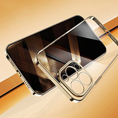 Funda Silicona Ultrafina Carcasa Transparente H07 para Apple iPhone 14 Pro Max Oro