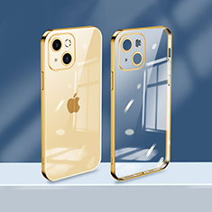 Funda Silicona Ultrafina Carcasa Transparente H08 para Apple iPhone 13 Oro