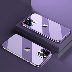 Funda Silicona Ultrafina Carcasa Transparente H08 para Apple iPhone 13 Pro Max Morado