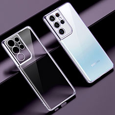 Funda Silicona Ultrafina Carcasa Transparente H08 para Samsung Galaxy S21 Ultra 5G Morado