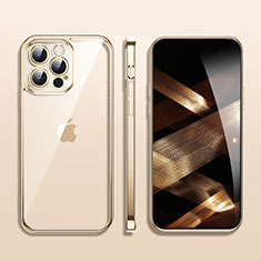 Funda Silicona Ultrafina Carcasa Transparente H09 para Apple iPhone 14 Pro Max Oro
