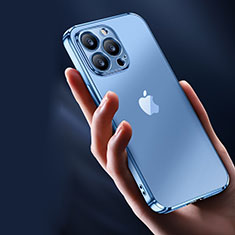 Funda Silicona Ultrafina Carcasa Transparente H10 para Apple iPhone 14 Pro Azul