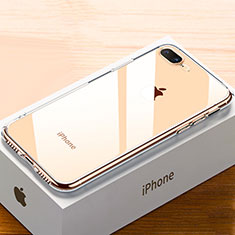 Funda Silicona Ultrafina Carcasa Transparente HC02 para Apple iPhone 8 Plus Oro