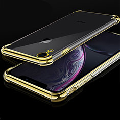 Funda Silicona Ultrafina Carcasa Transparente HC07 para Apple iPhone XR Oro
