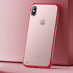 Funda Silicona Ultrafina Carcasa Transparente HT01 para Apple iPhone X Rojo
