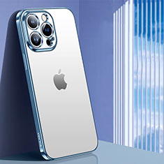 Funda Silicona Ultrafina Carcasa Transparente LD1 para Apple iPhone 14 Pro Azul Cielo