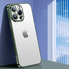 Funda Silicona Ultrafina Carcasa Transparente LD1 para Apple iPhone 14 Pro Verde