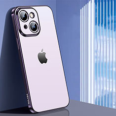 Funda Silicona Ultrafina Carcasa Transparente LD1 para Apple iPhone 15 Morado