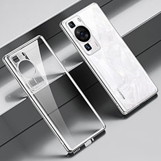 Funda Silicona Ultrafina Carcasa Transparente LD1 para Huawei P60 Plata