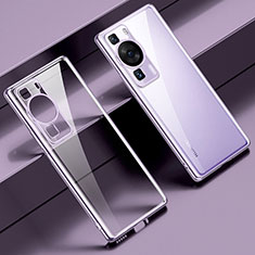 Funda Silicona Ultrafina Carcasa Transparente LD1 para Huawei P60 Pro Morado