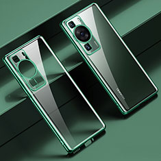 Funda Silicona Ultrafina Carcasa Transparente LD1 para Huawei P60 Pro Verde