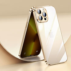 Funda Silicona Ultrafina Carcasa Transparente LD2 para Apple iPhone 13 Pro Max Oro