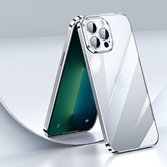Funda Silicona Ultrafina Carcasa Transparente LD2 para Apple iPhone 13 Pro Max Plata
