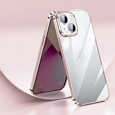 Funda Silicona Ultrafina Carcasa Transparente LD2 para Apple iPhone 14 Plus Oro Rosa