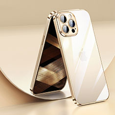 Funda Silicona Ultrafina Carcasa Transparente LD2 para Apple iPhone 14 Pro Oro