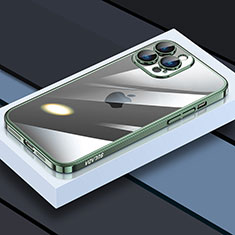Funda Silicona Ultrafina Carcasa Transparente LD4 para Apple iPhone 13 Pro Verde