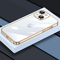 Funda Silicona Ultrafina Carcasa Transparente LD4 para Apple iPhone 14 Plus Oro