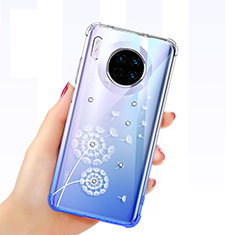 Funda Silicona Ultrafina Carcasa Transparente Mariposa para Huawei Mate 30 Pro Blanco