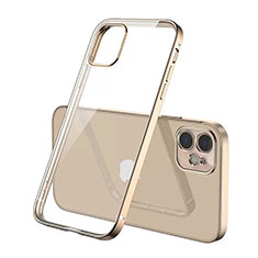 Funda Silicona Ultrafina Carcasa Transparente N01 para Apple iPhone 12 Mini Oro
