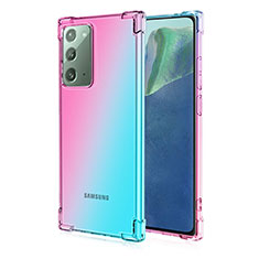 Funda Silicona Ultrafina Carcasa Transparente N01 para Samsung Galaxy Note 20 5G Cian