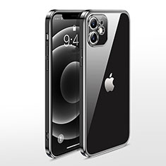 Funda Silicona Ultrafina Carcasa Transparente N04 para Apple iPhone 12 Negro