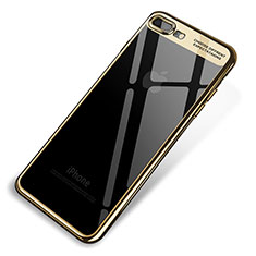 Funda Silicona Ultrafina Carcasa Transparente Q03 para Apple iPhone 8 Plus Oro