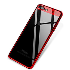 Funda Silicona Ultrafina Carcasa Transparente Q03 para Apple iPhone 8 Plus Rojo