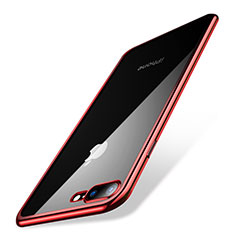 Funda Silicona Ultrafina Carcasa Transparente Q04 para Apple iPhone 7 Plus Rojo