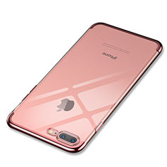 Funda Silicona Ultrafina Carcasa Transparente Q05 para Apple iPhone 7 Plus Oro Rosa