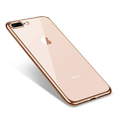 Funda Silicona Ultrafina Carcasa Transparente Q06 para Apple iPhone 7 Plus Oro