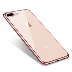 Funda Silicona Ultrafina Carcasa Transparente Q06 para Apple iPhone 7 Plus Oro Rosa