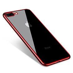 Funda Silicona Ultrafina Carcasa Transparente Q06 para Apple iPhone 7 Plus Rojo