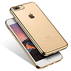 Funda Silicona Ultrafina Carcasa Transparente Q07 para Apple iPhone 7 Plus Oro