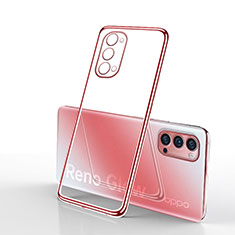 Funda Silicona Ultrafina Carcasa Transparente S01 para Oppo Reno4 5G Rojo