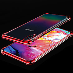 Funda Silicona Ultrafina Carcasa Transparente S01 para Samsung Galaxy A70 Rojo