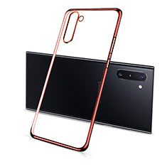 Funda Silicona Ultrafina Carcasa Transparente S01 para Samsung Galaxy Note 10 5G Rojo