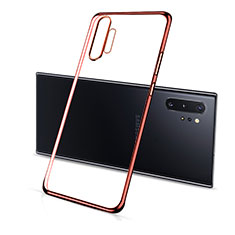 Funda Silicona Ultrafina Carcasa Transparente S01 para Samsung Galaxy Note 10 Plus 5G Rojo