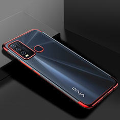 Funda Silicona Ultrafina Carcasa Transparente S01 para Vivo Y50 Rojo