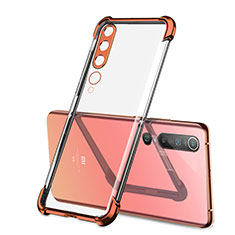 Funda Silicona Ultrafina Carcasa Transparente S01 para Xiaomi Mi 10 Naranja