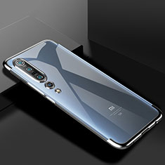 Funda Silicona Ultrafina Carcasa Transparente S01 para Xiaomi Mi 10 Pro Plata