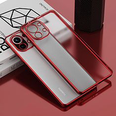 Funda Silicona Ultrafina Carcasa Transparente S01 para Xiaomi Mi 11 Lite 4G Rojo