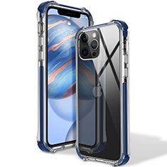 Funda Silicona Ultrafina Carcasa Transparente S02 para Apple iPhone 12 Pro Azul