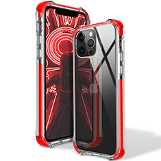 Funda Silicona Ultrafina Carcasa Transparente S02 para Apple iPhone 12 Pro Rojo