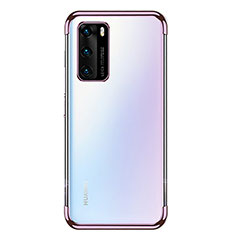 Funda Silicona Ultrafina Carcasa Transparente S02 para Huawei P40 Morado