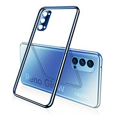 Funda Silicona Ultrafina Carcasa Transparente S02 para Oppo Reno4 5G Azul