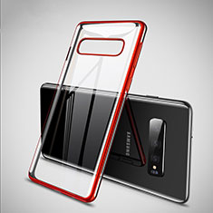 Funda Silicona Ultrafina Carcasa Transparente S02 para Samsung Galaxy S10 Plus Rojo