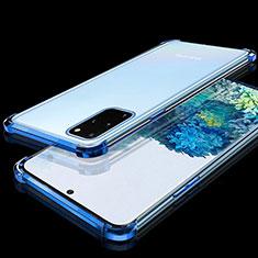 Funda Silicona Ultrafina Carcasa Transparente S02 para Samsung Galaxy S20 Plus 5G Azul